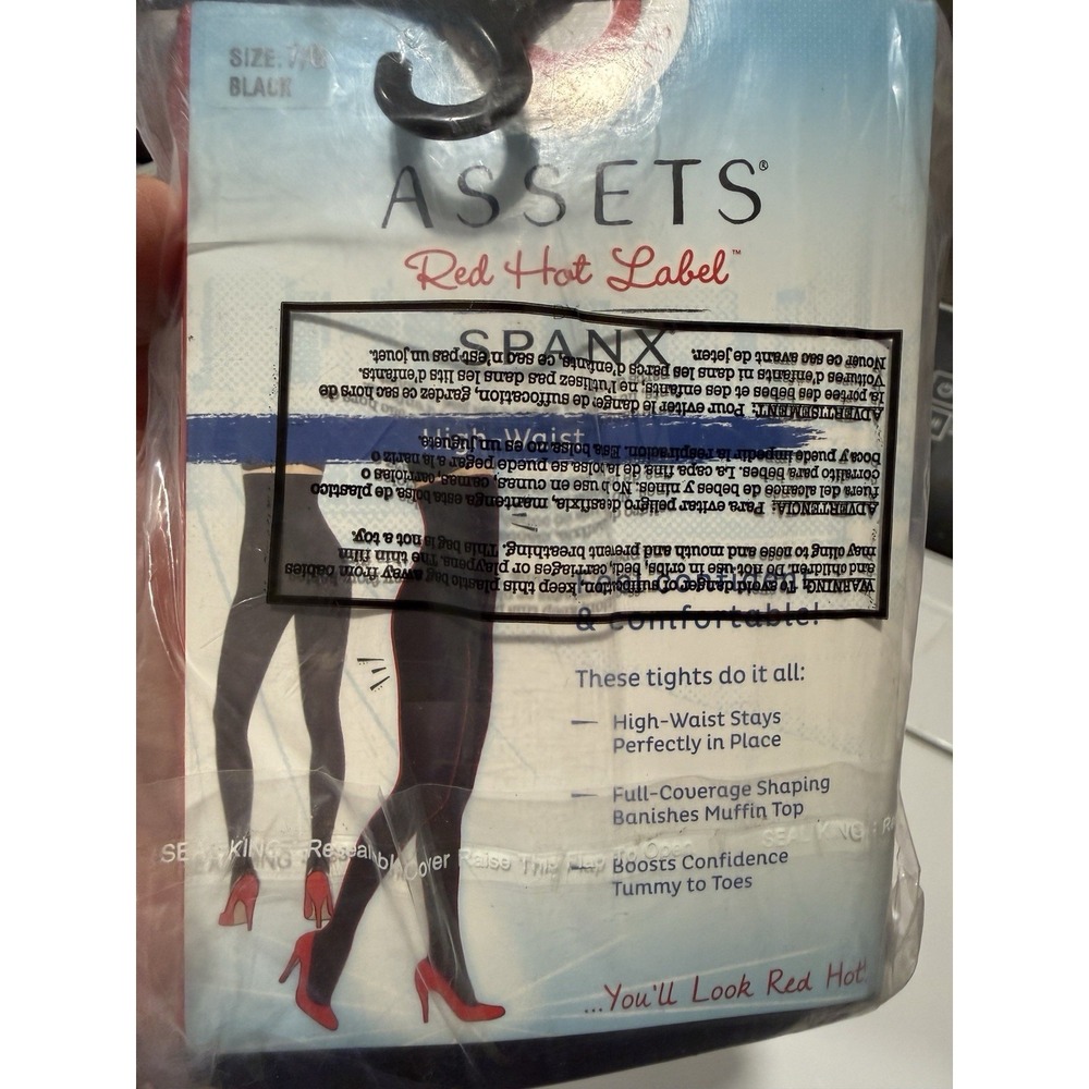Love Your Assets SPANX High Waist Shaping Tights Solid Black Size 7G- New